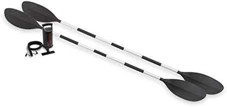 Inflatable kayak with directional stability, suitable for exploration, offering comfort.