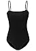 Mangopop Women's Basic Bodysuits Jumpsuits Black