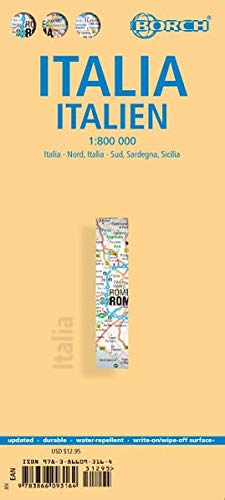 Laminated Italy Road Map by Borch (English Edition) (Best Map Of Italy)