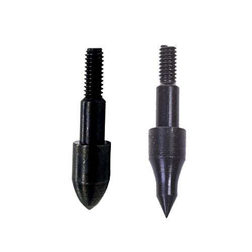 Z&S Steel 100 Grain 150 Grain Archery Field Points 5/16 inch Target Practice Broadheads for Bow Hunting 8-32 Screw in Bullet Points Arrow Tips for Compound Bow Recurve Bow 12 Pack