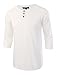 HETHCODE Men's Casual Raglan Fit Soft Baseball 3/4 Sleeve Henley T-Shirts Tee White XL