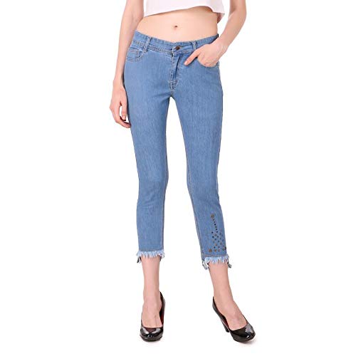 jeans with frill at bottom