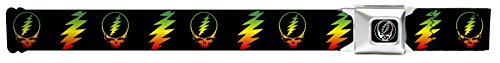 Steal Your Face Lightning Bolt Repeat Rasta Seatbelt Belt