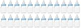 Package of 24 Bottles with Removable Blue Tops for Baby Showers, Parties, and Favors