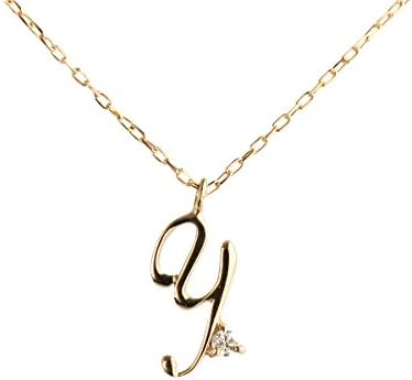 【 DIAMOND WORLD 】レディース ジュエリー イニシャル K18PG ピンクゴールド ダイヤモンドペンダントネックレス 0.01ct イニシャル Y 選べる 3素材 アルファベット A C E H K M N R S T Y