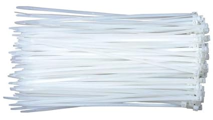 Gripit Cable tie - White Zip Self Locking Nylon - 300 MM UV Resistant Wire Tags (Pack of 100)