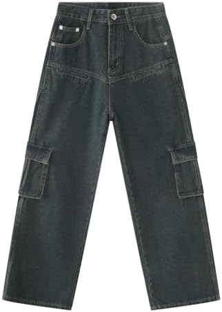 OATSBAS Y2K Beggy Jeans for Women Men Denim Pants Skull Embroidery