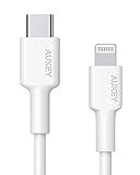 AUKEY USB C to Lightning Cable 3ft [ Apple MFi Certified ] Power Delivery Type C to iPhone Cable Fast Charge for iPhone 11 Pro/iPhone X/iPhone8, iPad Pro 2017 and Other Apple iOS Devices - White