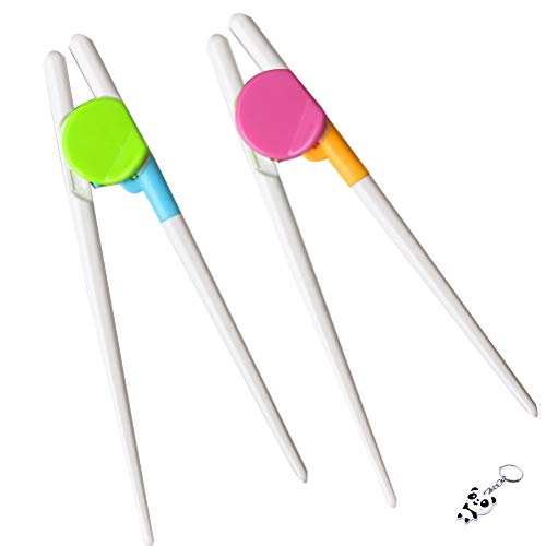 WODE Shop 2 Pairs Kids Chopsticks Children Training Chopsticks(Pink and Green)