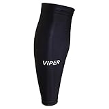 VIPERÂ® Compression Calf Sleeve, Shin Guard & Splint Support - TruCoreÂ® 3-Layer Wicking, Non Slip Inner Bands - Basketball & Running (SINGLE)
