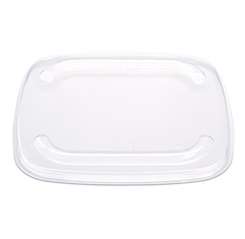 PLACON Fresh'n Clear Selectables 9″ Kit: 32 oz Black Plastic Base with 2-Compartment Black Insert and Flat Clear Overcap Lid, (50 SETS), PET Material - Thumbnail 3