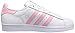 adidas Originals Kids' Superstar Sneaker, White/Light Pink/ Metallic Gold, 5