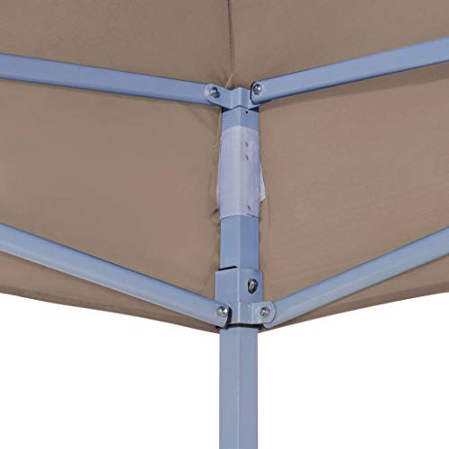 vidaXL Partyzelt Dach UV-beständig Wasserbeständig Ersatzdach Dachplane Zeltdach Ersatz Dach Plane für Gartenzelt Pavillon 3x3m Taupe 270g/m² – Bild 5