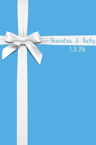 Blue Teal Bow Wedding Printed Photography Background 6x8 Photo Booth Backdrops Platinum Cloth C059 Wedding Step And Repeat Baby Shower, Bridal Birthday Any Event