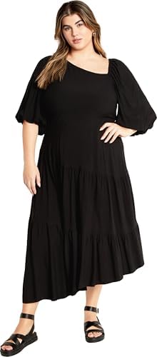 black a line dress amazon Amazon.com: Women's A-line Midi Long Dress (2X-Large, Black) : Clothing, Shoes & Jewelry