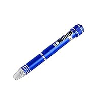 Alisy 6 In 1 Screwdriver with LED Lighted - Pocket Precision Screwdriver Bit Set with LED Light Repair Tool Kit (blue)