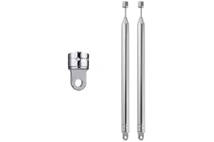 TREADALT-TEC 8 Sections Telescopic 74cm AM FM Antenna Portable Radio Antenna Replacement (2-Pack) Compatible with Indoor Portable Radio Home Stereo Receiver AV Audio Video Home Theater Receiver TV Tuner