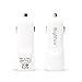 Car Charger, BigMuu 2-Port USB Car Charger with 3.3 Feet USB Type C to Type A 2.0 Stainless Steel Cable for Google Pixel XL, Galaxy S8