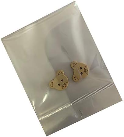 Wooden bear buttons for sewing, 1000 various pieces, each 16x18mm dimensions.