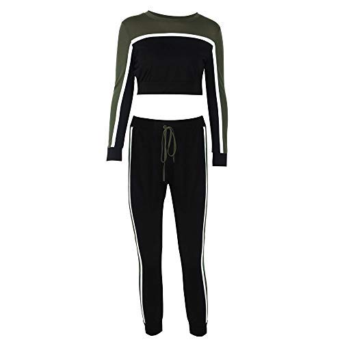 Dreamyth-Winter 2Pcs Women Tracksuit Sweatshirt Pants Sets Sport Long Sleeve Wear Casual Suit (Army Green, M)