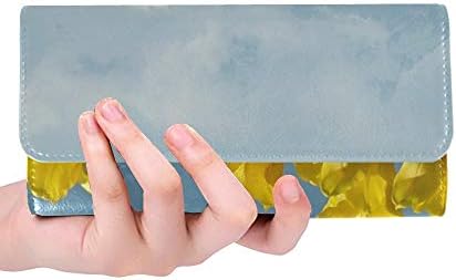 Unique Custom Tulips Montblanc Lake Geneva Montreux Switzerland Women Trifold Wallet Long Purse Credit Card Holder Case Handbag