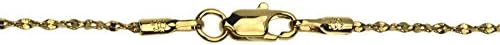 18K Gold 1.5mm PermaGold Layered Twisted Nugget Bracelet, 7 Inch