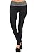 MOPAS Yoga Pants with Fold Over Solid Waistband Grey Size L