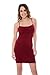 Seamless Cami Fitted Slip Dresses with Spaghetti Straps -Burgundy,One Size