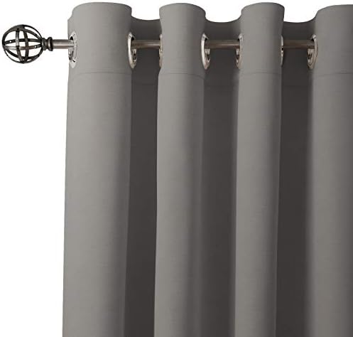 Encasa XOEncasa XO Grommet Door Curtain 7 ft, Solid Dyed Cotton Panama Fabric, Light-Filtering, Curtains for Kitchen, Bedroom, Living Room (137x213 cm), Grey, Set of 2