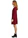 Romwe Women's Casual Plain Long Sleeve Loose Tunic T-Shirt Dress Burgundy S