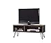 Weathered Grey Finish TV LCD Plasma Entertainment Center Stand with Two Open Storage Shelves