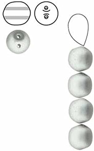 Silver Metalic Matte 20 Czech Glass Dobble 2 Hole Druk 8mm Round