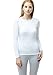 TSLA Women's Thermal Long Sleeve Tops, Mock Turtle & Crew Neck Shirts, Fleece Lined Compression Base Layer, Round Neck Wintergear White, Small