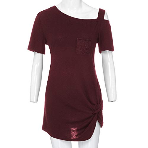 image for Dainzuy T-Shirts for Women,Sexy Slim Fit Cold Shoulder Sleeve Stretchy