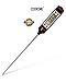 Cookore Instant Read Digital Cooking Thermometer Kitchen Long Probe, Great For Meat, Indoor & Outdoor BBQ Grill, Candy, Bread, Milk, Baby Bottle, Bath Water, Pool Temperature - Black