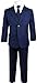 Black n Bianco Big Boys Solid Suit and Tie (12, A Navy)