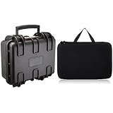 Amazon Basics Small Hard Camera Carrying Case - 12 x 11 x 6 Inches, Black & Large Carrying Case for GoPro and Accessories - 1