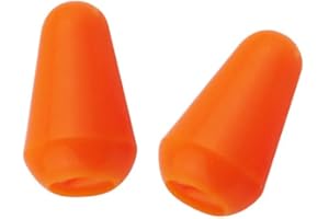 DIAO79NI Basic Metric 3.7mm Plastic Guitar 5 Way Switch Tips Pickup Selector Switch Knobs Caps for Import Strat/Stratocaster Style Electric Guitar, Orange (Set of 2)