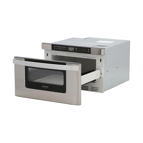 SHARP KB6524PSY Microwave Drawer Oven, 24-inch, 1.2 Cubic Feet, 950 Watt, Angled Touch Control Panel, Stainless Steel
