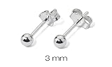 River Island Jewelry - 925 Fine Sterling Silver Ball Stud Earrings 2 3 4 5 6 7 8 9 10 11 12 13 14 15 mm