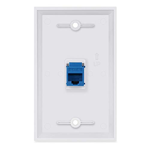 Ethernet Wall Plate 1 Port - BUPLDET Cat6 Ethernet Port Wall Plate Female to Female - Blue