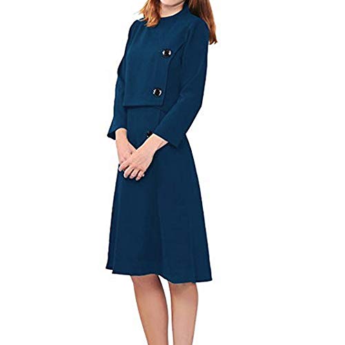 Clearance!HOSOME Women Knee-Length Top Women's Autumn Fashion Solid O-Neck ï¼·rist Sleeve Button Skirt Suit