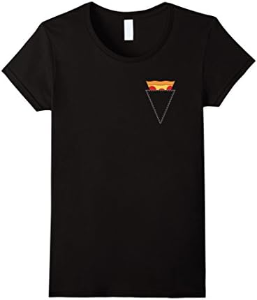Women's Pizza Pocket T Shirt Medium Black