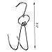 TIHOOD 2pcs Stainless Steel Duck Hooks + 3pcs S-Hooks for Bacon Hams Meat Processing Butcher Hook Hanging Drying BBQ Grill Cooking Smoker Hook Tool