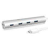 1byone USB C to 7-Port USB 3.0 Aluminum Hub with BC 1.2 Charging Port, Built-in 1.3 Feet Cable & 5V 3A Power Adapter, for New MacBook, ChromeBook Pixel and More USB Type C Devices