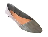 Shoes 18 Womens Microsuede Ballet Flats W/PU Snakeskin Toe