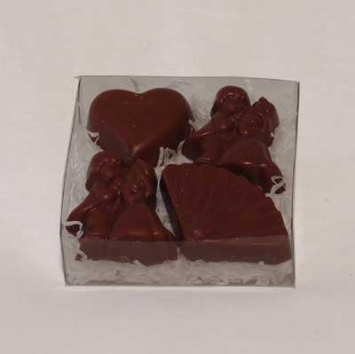Solid Chocolate Wedding Mini Gift Box (4-Piece)