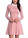 FENSACE Womens Eleven Costume Moonrise Kingdom Cosplay Fit and Flare Skater Date Night Pink Dresses for Women(Pink,Large)