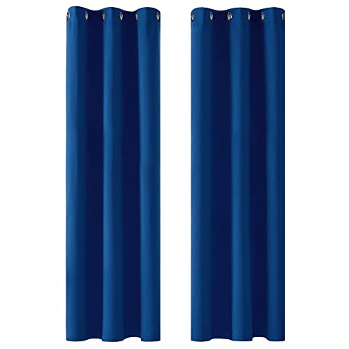 Deconovo Thermal Insulated Blackout Curtains, Anti-Cold, Modern Design with Eyelets, Curtains for Living Room and Bedroom, 107 x 229 cm (Width x Height), Royal Blue, 2 Pieces โ image 1