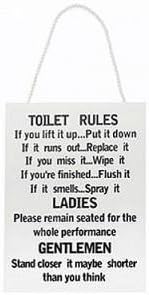 Leonardo Unique Toilet Rules Novelty Hanging Bathroom White Plaque,Funny Wooden Sign for Wall or Door, 24 x 16 cm - Image 4
